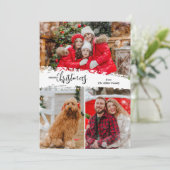 Merry Christmas 3 Photo Collage Feestdagenkaart (Staand voorkant)