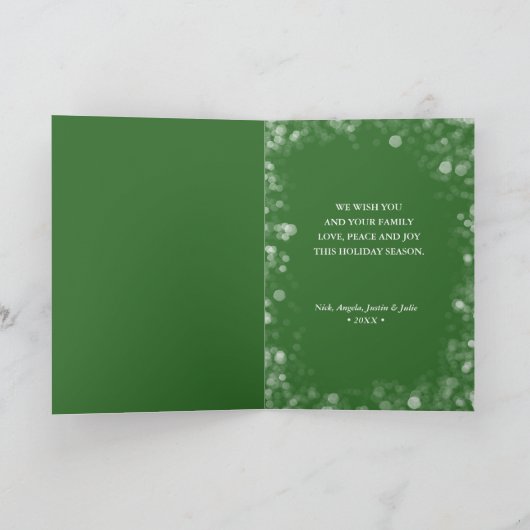 Merry Christmas 3 Photo Collage Folded Feestdagen Kaart (Binnen)