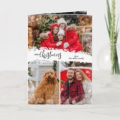 Merry Christmas 3 Photo Collage Folded Feestdagen Kaart (Voorkant)