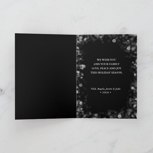 Merry Christmas 3 Photo Collage Folded Feestdagen Kaart (Binnen)