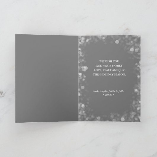 Merry Christmas 3 Photo Collage Folded Feestdagen Kaart (Binnen)