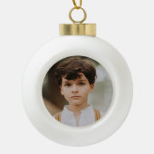 Merry Christmas 3 Photo Collage Gold Keramische Bal Ornament (Voorkant)