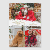 Merry Christmas 3 Photo Collage Magnetic Card (Voorkant)