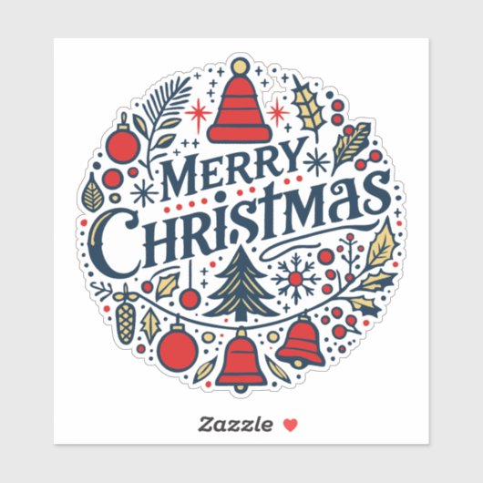 Merry Christmas 3 Sticker (Vel)