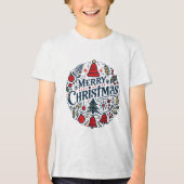 Merry Christmas 3 Tri-Blend Shirt (Voorkant)