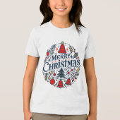 Merry Christmas 3 Tri-Blend Shirt (Voorkant)