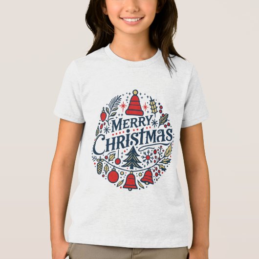 Merry Christmas 3 Tri-Blend Shirt (Voorkant)