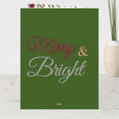 Merry Christmas 4 Photo Collage Green Holiday Card Kaart (Achterkant)