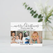 Merry Christmas 4 Photo Collage Holiday Moving Aankondigingskaart (Staand voorkant)
