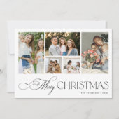 Merry Christmas 5 photos elegant calligraphy Feestdagenkaart (Voorkant)