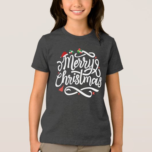 Merry Christmas-61039 Tri-Blend Shirt (Voorkant)