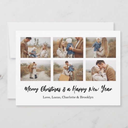Merry Christmas 6 Photo Collage  Kaart (Voorkant)