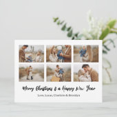Merry Christmas 6 Photo Collage  Kaart (Staand voorkant)