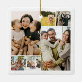 Merry Christmas 6 Photo Collage Keramisch Ornament (Achterkant)