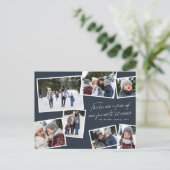 Merry Christmas 7 foto collage elegant rood Feestdagenkaart (Staand voorkant)