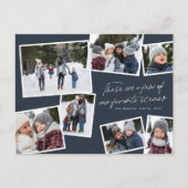 Merry Christmas 7 foto collage elegant rood Feestdagenkaart (Voorkant)