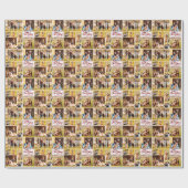 Merry Christmas 8 Photo Collage Rood Gepersonalise Cadeaupapier (Vlak)