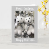 "MERRY CHRISTMAS & A HAPPY NEW YEAR" KAART (Gele Bloem)