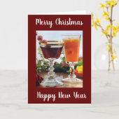 "MERRY CHRISTMAS & A HAPPY NEW YEAR" KAART (Gele Bloem)