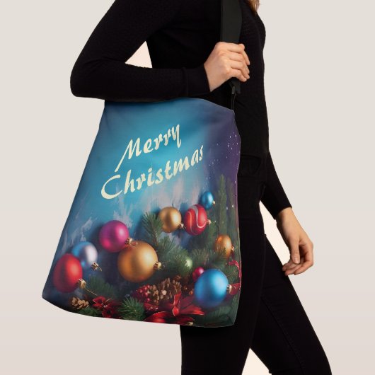 Merry Christmas Aangepaste gepersonaliseerde tekst Crossbody Tas (Dichtbij)