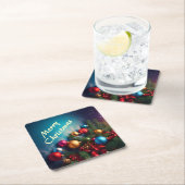 Merry Christmas Aangepaste gepersonaliseerde tekst Kartonnen Onderzetters (Insitu)