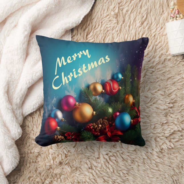 Merry Christmas Aangepaste gepersonaliseerde tekst Kussen (Deken)