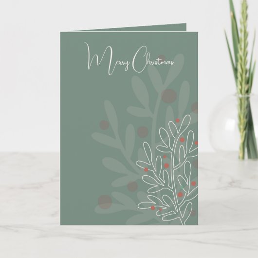 Merry Christmas abstract floral mistletoe Kaart (Voorkant)