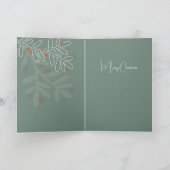 Merry Christmas abstract floral mistletoe Kaart (Binnen)