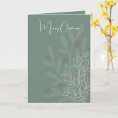 Merry Christmas abstract floral mistletoe Kaart (Gele Bloem)