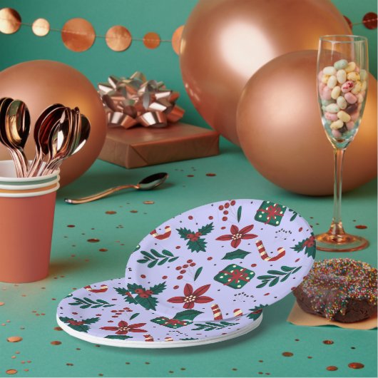 Merry Christmas Abstract Pattern Papieren Bordje (Multi)