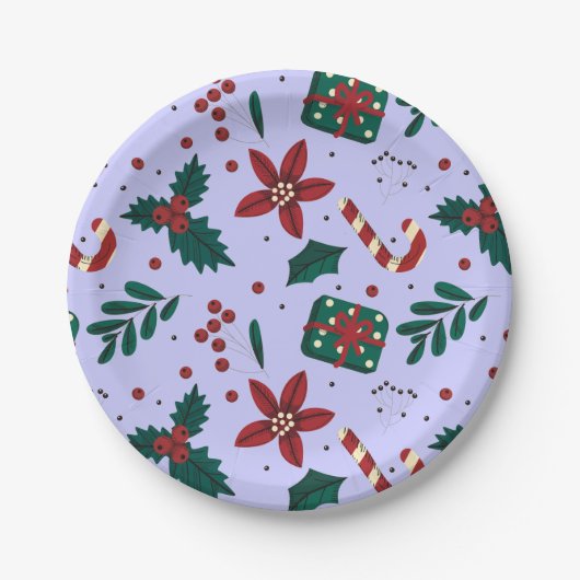 Merry Christmas Abstract Pattern Papieren Bordje (Voorkant)