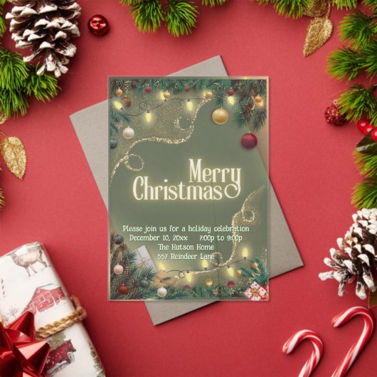 Merry Christmas Acryl Uitnodigingen (Insity (Feestdagen))