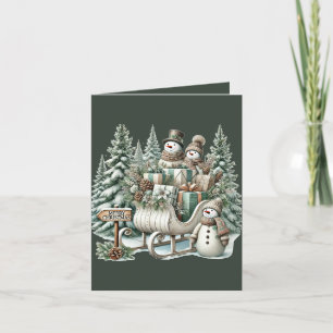 Merry Christmas add bericht Snowman Feestdagen Kaart
