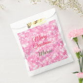 Merry Christmas add naam rode sprankeling glitter  Bedankzakje (Gezegeld)