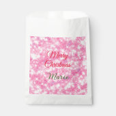 Merry Christmas add naam rode sprankeling glitter  Bedankzakje (Voorkant)
