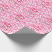 Merry Christmas add naam rode sprankeling glitter  Cadeaupapier (Hoek)