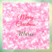Merry Christmas add naam rode sprankeling glitter  Raamsticker (Vel 3)