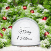 Merry Christmas add name text custom family gift Sneeuwbol (Kerstmis)