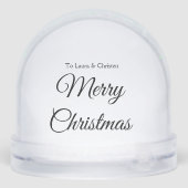 Merry Christmas add name text custom family gift Sneeuwbol (Achterkant)