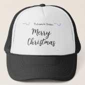 Merry Christmas add name text custom family gift Trucker Pet (Voorkant)