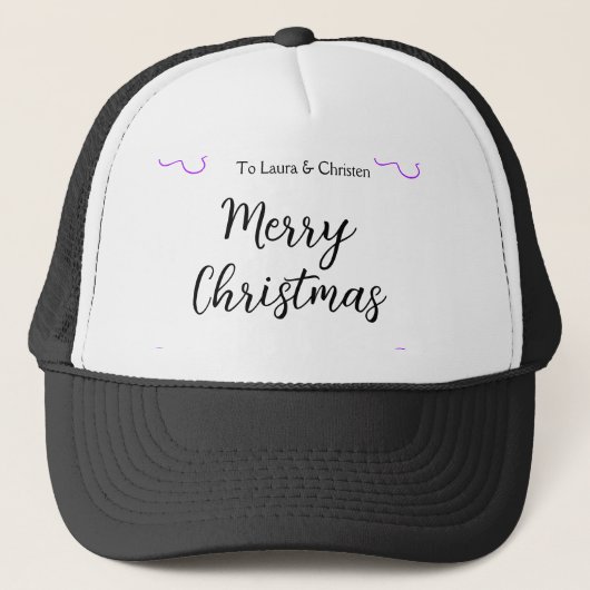 Merry Christmas add name text custom family gift Trucker Pet (Voorkant)