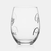 Merry Christmas add name text custom family gift Wijnglas Zonder Voet (Links)