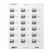 Merry Christmas Address Label | Red Holiday Car (Full Sheet)