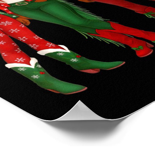 Merry Christmas African American Afro Cowgirl West Poster (Hoek)