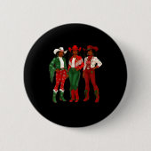 Merry Christmas African American Afro Cowgirl West Ronde Button 5,7 Cm (Voorkant)
