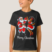 Merry Christmas African American Santa Claus Xmas T-shirt (Voorkant)