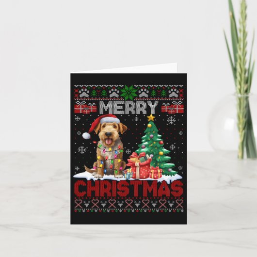 Merry Christmas Airedale Terrier Hondenliefhebber  Kaart (Voorkant)