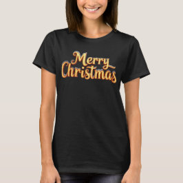 Merry Christmas als Goldener Schriftzug  T-shirt
