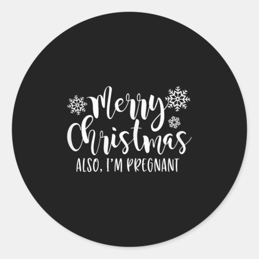 Merry Christmas Also Im Pregnant Holiday Baby Anno Ronde Sticker (Voorkant)
