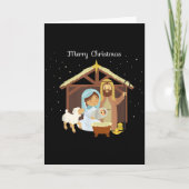 Merry Christmas &amp; Nativity Scene Christian Fai Kaart (Voorkant)